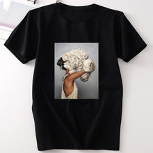 Load image into Gallery viewer, Tshirt new 2019 tshirt  Europe and America flowers print short-sleeve women&#39;s T-shirt