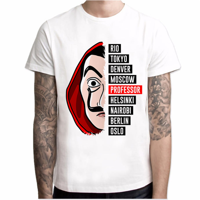 Funny Design La Casa De Papel T Shirt Money Heist Tees TV Series Tshirts Men Short Sleeve House of Paper T-Shirt